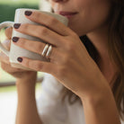 Ατσάλινο δαχτυλίδι με διπλή μπάρα σε χρυσό και ασημί – So Cute by Dimi