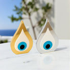 Χειροποίητο γούρι μάτι σταγόνα από πλεξιγκλάς καθρέφτη σε χρυσό ή ασημί – So Cute by Dimi