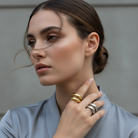 Ατσάλινο δαχτυλίδι με διπλή μπάρα σε χρυσό και ασημί – So Cute by Dimi