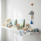 Handmade baby elephant hanging charm with wooden beads, pastel heart and tassel – newborn gift.