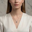 Ατσάλινο κολιέ Lucky Bloom με pavé τετράφυλλο 12mm και αλυσίδα 40+5 εκ. – So Cute by Dimi