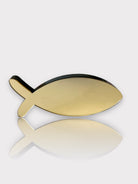 Επιτραπέζιο μίνιμαλ ψάρι plexiglass σε χρυσό καθρέφτη σε λευκό φόντο- So Cute by Dimi