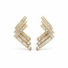 Χρυσά ατσάλινα σκουλαρίκια με baguette ζιργκόν, So Cute by Dimi.