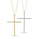 Ατσάλινο κολιέ με σταυρό 5,5×4 εκ και λευκά ζιργκόν So Cute by Dimi