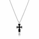Black Cross Necklace – Κολιέ Σταυρός με Μαύρο Σμάλτο | So Cute by Dimi