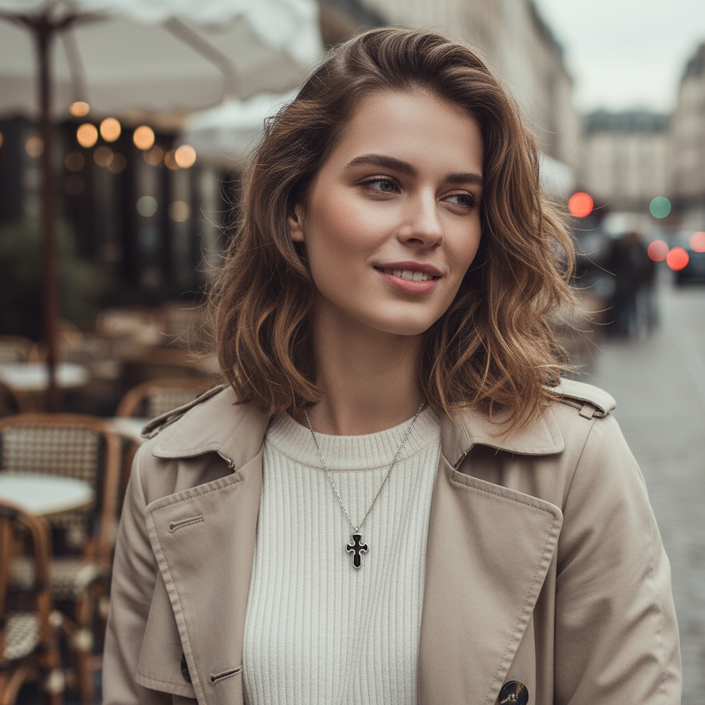 Black Cross Necklace – Κολιέ Σταυρός με Μαύρο Σμάλτο | So Cute by Dimi