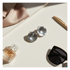 Ατσάλινα καρφωτά σκουλαρίκια 3,5 cm ακανόνιστη υφή ασημι – So Cute by Dimi