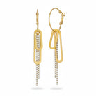 Paperclip Glam Earrings – Ατσάλινα Κρίκοι με Charms & Κρύσταλλα | So Cute by Dimi