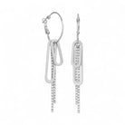 Paperclip Glam Earrings – Ατσάλινα Κρίκοι με Charms & Κρύσταλλα | So Cute by Dimi