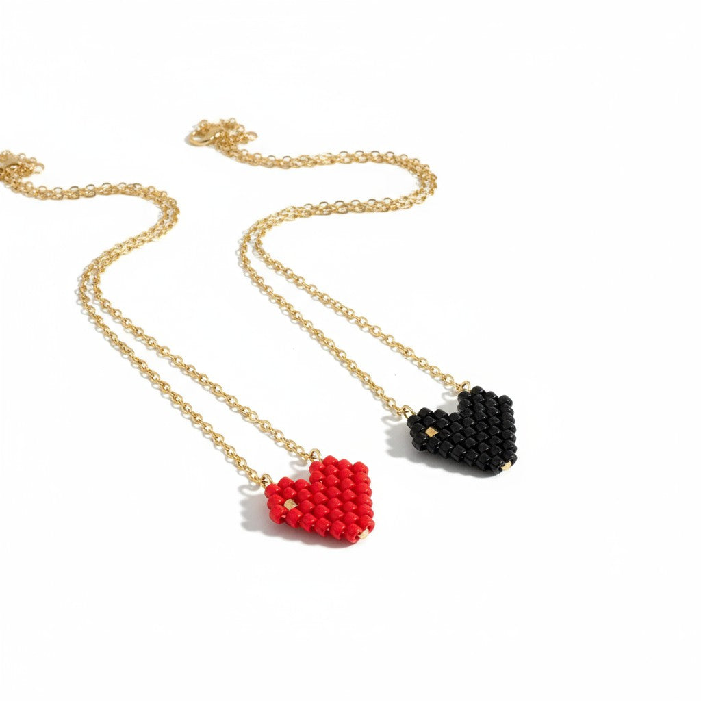 Mini Heart Glow – Κολιέ με Μικρή Καρδιά Miyuki | Ατσάλι - So Cute by Dimi