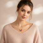 Κολιέ Butterfly Eye με πεταλούδα & μάτι από χάντρες Miyuki σε ατσάλινη αλυσίδα – So Cute by Dimi