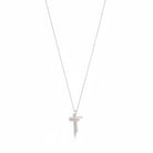 Stainless steel double-cross necklace with crystals in silver – So Cute by Dimi.