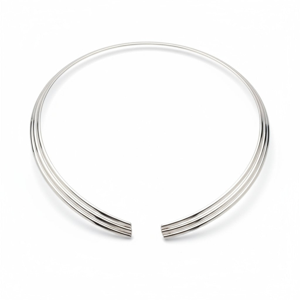 Triple Line Steel Collar – Ατσάλινο Τριπλό Κολάρο σε Χρυσό & Ασημί | So Cute by Dimi