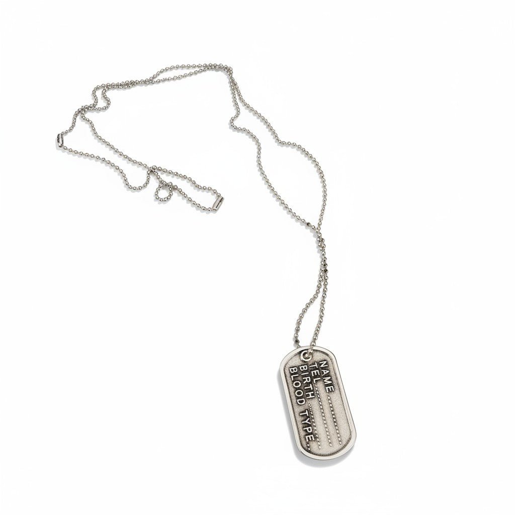 Ανδρικό κολιέ με ατσάλινη αλυσίδα και στρατιωτική ταυτότητα 80cm – So Cute by Dimi