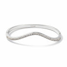 Ατσάλινο βραχιόλι με κυματιστή γραμμή και ζιργκόν – Crystal Wave Bangle