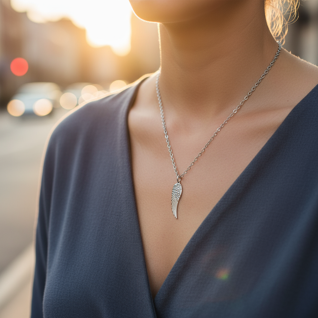 Angel Wing Necklace – Ατσάλινο Κολιέ με Φτερό Αγγέλου | So Cute by Dimi