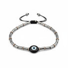 Ανδρικό χειροποίητο βραχιόλι με χάντρες αιματίτη και ματάκι – So Cute by Dimi