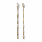 Μακριά ατσάλινα σκουλαρίκια strass σε χρυσό , μήκος 9 εκ., So Cute by Dimi