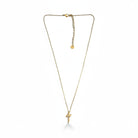 Stainless steel double-cross necklace with crystals in gold – So Cute by Dimi.