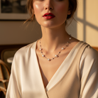 Pearl Hearts Necklace – Ατσάλινο Κολιέ με Καρδιές από Πέρλες | So Cute by Dimi