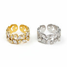 Ατσάλινο δαχτυλίδι με ζιργκόν σε οβάλ και δάκρυ σχέδιο – Crystal Cluster Ring