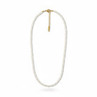 Ατσάλινο κολιέ με λευκές πέρλες και χρυσές λεπτομέρειες So Cute by Dimi