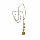 Aelia Coins Y-Chain – Μακρύ ατσάλινο κολιέ 106εκ με κρεμαστές λίρες σε Y-shape, σε silver ή gold.