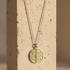 Duo-tone stainless steel Konstantinato necklace in gold and silver on 40+5 cm chain – So Cute by Dimi.