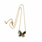 Κολιέ Butterfly Eye με πεταλούδα & μάτι από χάντρες Miyuki σε ατσάλινη αλυσίδα – So Cute by Dimi