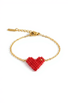 Mini Heart Glow Bracelet – Βραχιόλι με Καρδιά από Χάντρες Miyuki | So Cute by Dimi