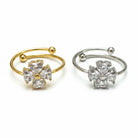 Ατσάλινο δαχτυλίδι Flora Glow με ζιργκόν λουλούδι – So Cute by Dimi