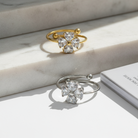 Ατσάλινο δαχτυλίδι Flora Glow με ζιργκόν λουλούδι – So Cute by Dimi