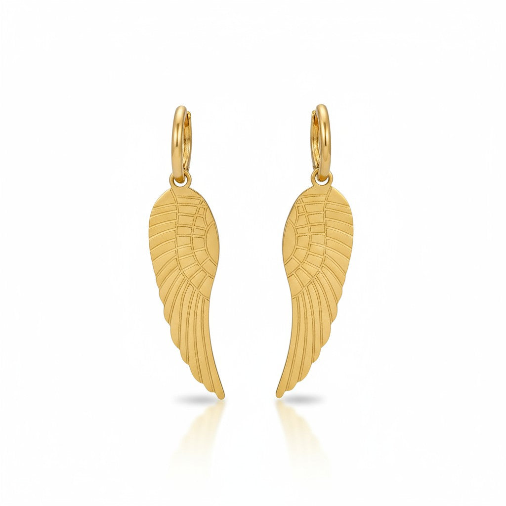 Angel Wing Earrings – Ατσάλινα Σκουλαρίκια με Φτερό Αγγέλου | So Cute by Dimi