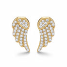 Crystal Angel Studs – Ατσάλινα Σκουλαρίκια με Φτερό Αγγέλου & Ζιργκόν | So Cute by Dimi