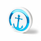 Χειροποίητο επιτραπέζιο γούρι Άγκυρα από πλεξιγκλάς καθρέφτη σε μπλε και λευκό, So Cute by Dimi.