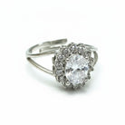 Ατσάλινο δαχτυλίδι Crystal Bloom με ζιργκόν halo σε χρυσό και ασημί – So Cute by Dimi