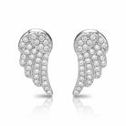 Crystal Angel Studs – Ατσάλινα Σκουλαρίκια με Φτερό Αγγέλου & Ζιργκόν | So Cute by Dimi