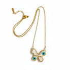 Κολιέ Butterfly Eye με πεταλούδα & μάτι από χάντρες Miyuki σε ατσάλινη αλυσίδα – So Cute by Dimi