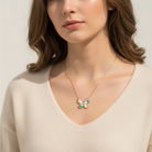 Κολιέ Butterfly Eye με πεταλούδα & μάτι από χάντρες Miyuki σε ατσάλινη αλυσίδα – So Cute by Dimi