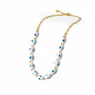 Κολιέ με lampwork γυάλινες χάντρες μάτι – So Cute by Dimi