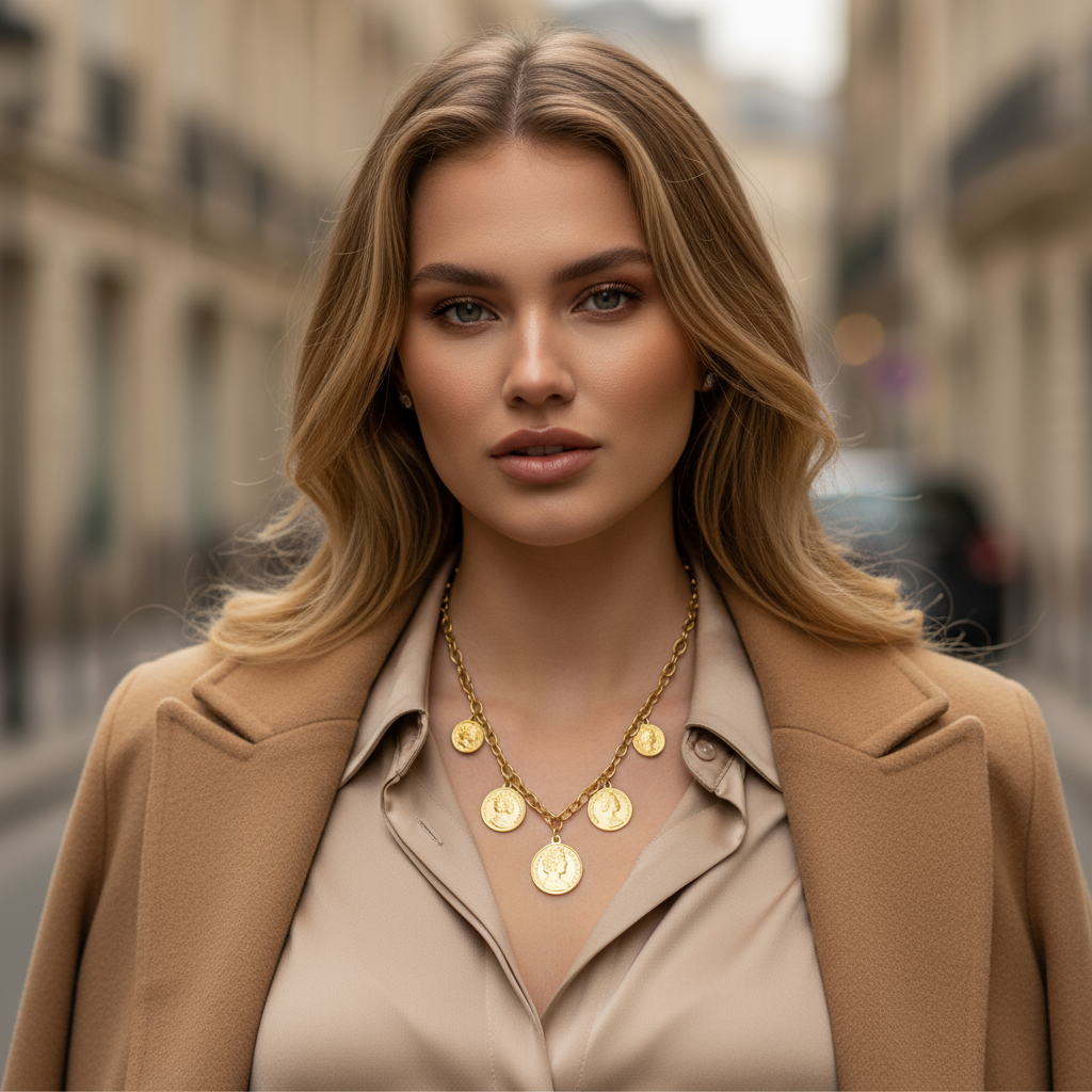 Κολιέ Royal Coins – Ατσάλινο με Νομίσματα - So Cute by Dimi