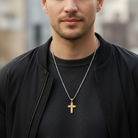 Ανδρικό ατσάλινο κολιέ με σταυρό 55cm – So Cute by Dimi