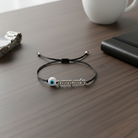 Ανδρικό χειροποίητο βραχιόλι “μπαμπάς” με διπλό κορδόνι και ματάκι – So Cute by Dimi