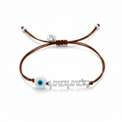 Ανδρικό χειροποίητο βραχιόλι “μπαμπάς” με διπλό κορδόνι και ματάκι – So Cute by Dimi