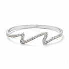 Ατσάλινο βραχιόλι με ζιργκόν σε κυματιστό zigzag σχέδιο – Crystal Zigzag Bangle So Cute by DImi