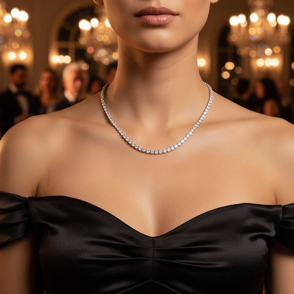 Κολιέ “Shine Line” – Ατσάλινο tennis chain με ζιργκόν σε χρυσό ή ασημί | So Cute by Dimi