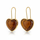 Ατσάλινα σκουλαρίκια So Cute by Dimi με καφέ tortoise καρδιές