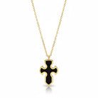 Black Cross Necklace – Κολιέ Σταυρός με Μαύρο Σμάλτο | So Cute by Dimi