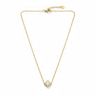 Ατσάλινο κολιέ So Cute by Dimi με χρυσή αλυσίδα και τετράφυλλο μοτίφ σε μαύρο ή λευκό φίλντισι