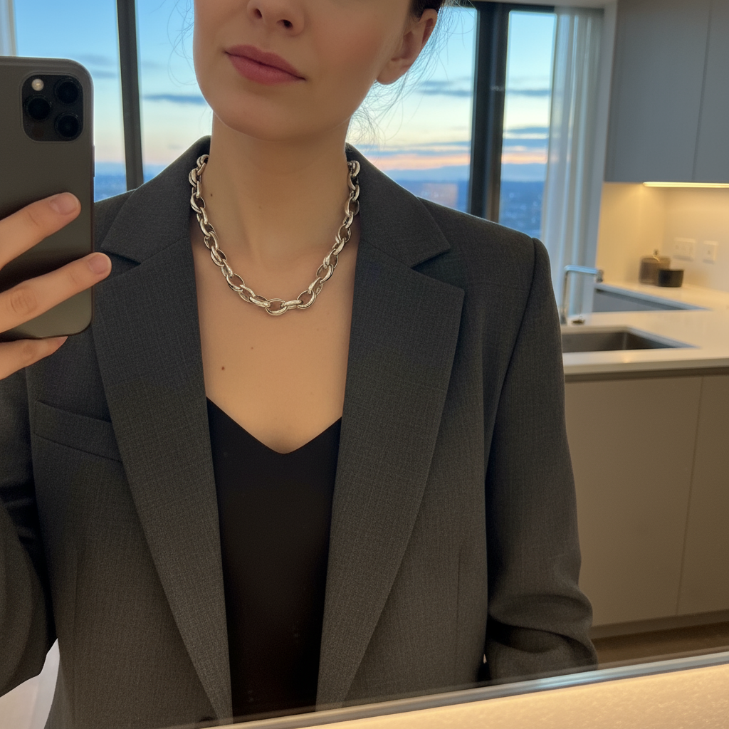 Chunky Loop Chain Necklace – Ατσάλινο Κολιέ με Χοντρούς Κρίκους | So Cute by Dimi